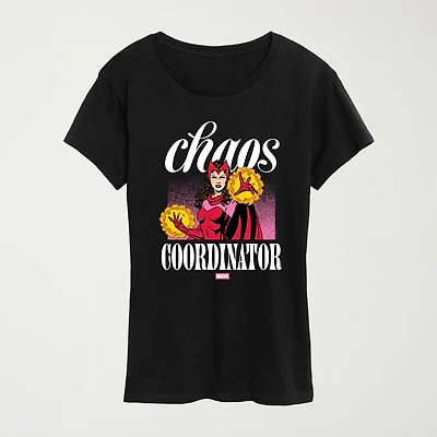 Chaos Coordinator Scarlet Witch Womens Crew Neck Short Sleeve Classic Fit Marvel Graphic T-Shirt