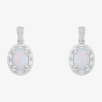 Limited Quantities! Womens Lab Created White Opal Sterling Silver Drop Earrings