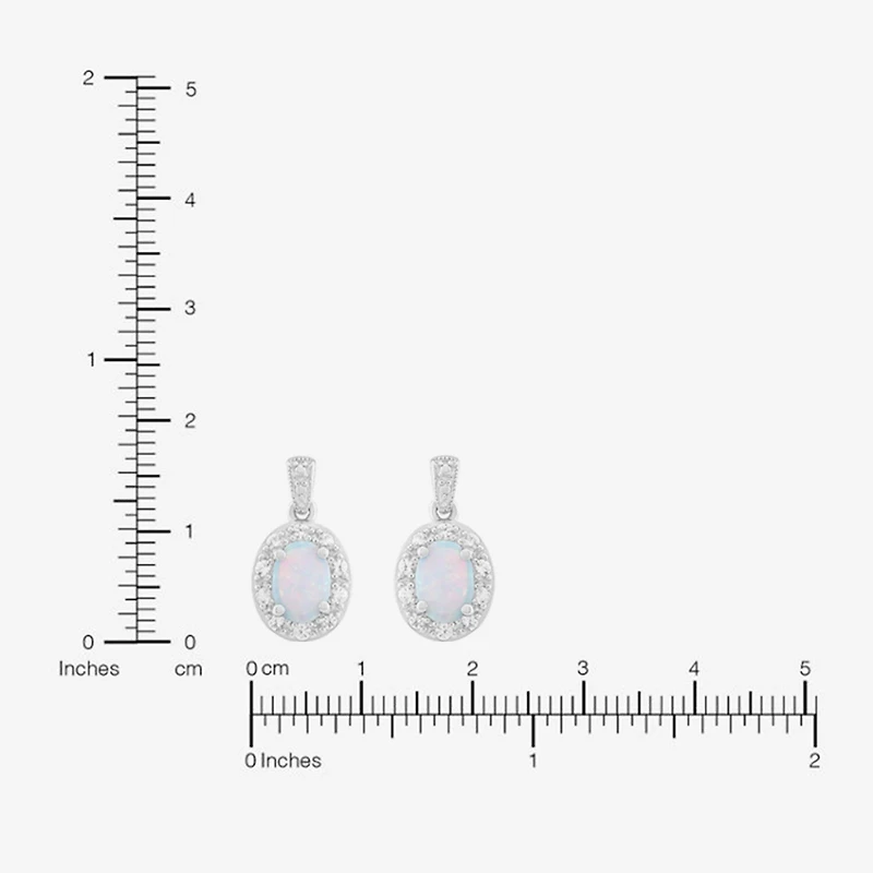 Limited Quantities! Womens Lab Created White Opal Sterling Silver Drop Earrings