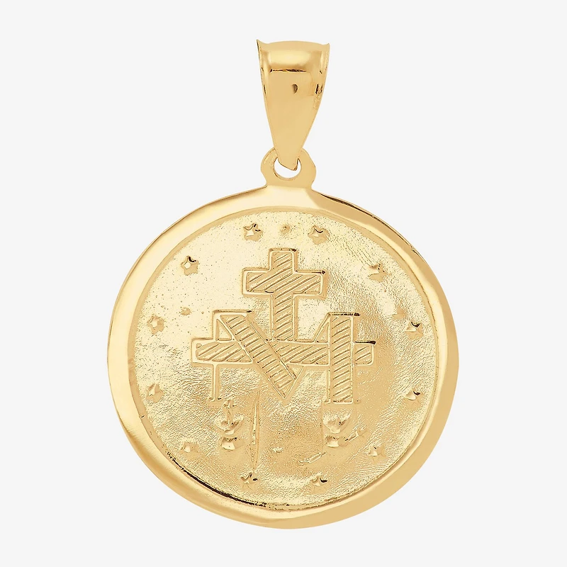 Virgin Mary Womens 14K Gold Round Pendant