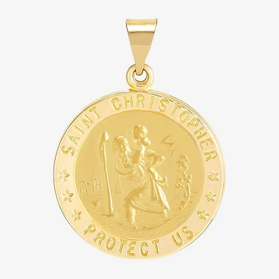 St.Christopher Unisex Adult 14K Gold Round Pendant