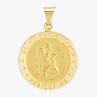 St.Christopher Unisex Adult 14K Gold Round Pendant