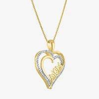 G-H / Si2-I1) Womens 1/10 CT. T.W. Lab Grown White Diamond 14K Gold Over Silver Heart 18 Inch Pendant Necklace