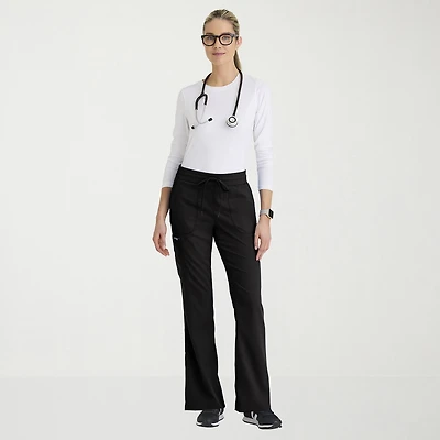 Grey's Anatomy™ by Barco Classic Grp735 Erin 5-Pocket Mid-Rise Fit & Flare Leg Womens Plus Tall Stretch Fabric Moisture Wicking Scrub Pant