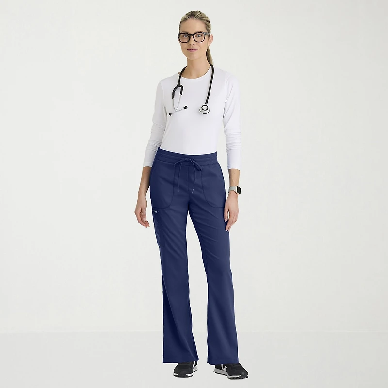 Grey's Anatomy™ by Barco Classic Grp735 Erin 5-Pocket Mid-Rise Fit & Flare Leg Womens Stretch Fabric Moisture Wicking Scrub Pant