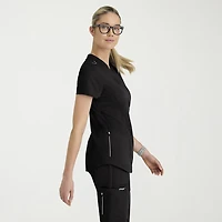 Grey's Anatomy™ by Barco Classic Grt303 Erin 4-Pocket Rib Knit Womens Short Sleeve Stretch Fabric Moisture Wicking Scrub Top