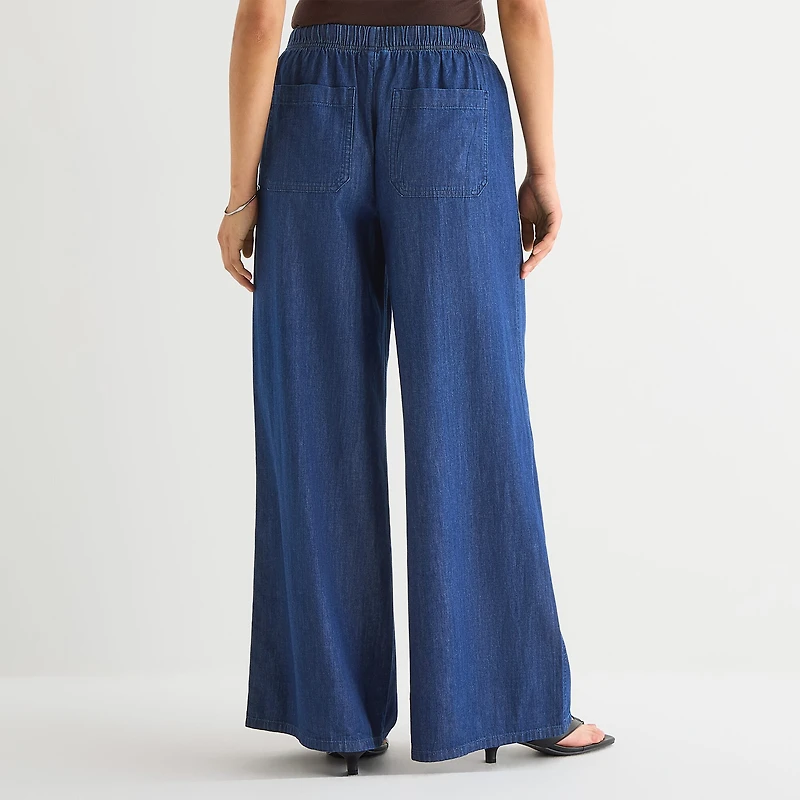 a.n.a Womens Tall Mid Rise Wide Leg Jean