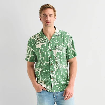 St. John's Bay Mens Short Sleeve Camp Shirt