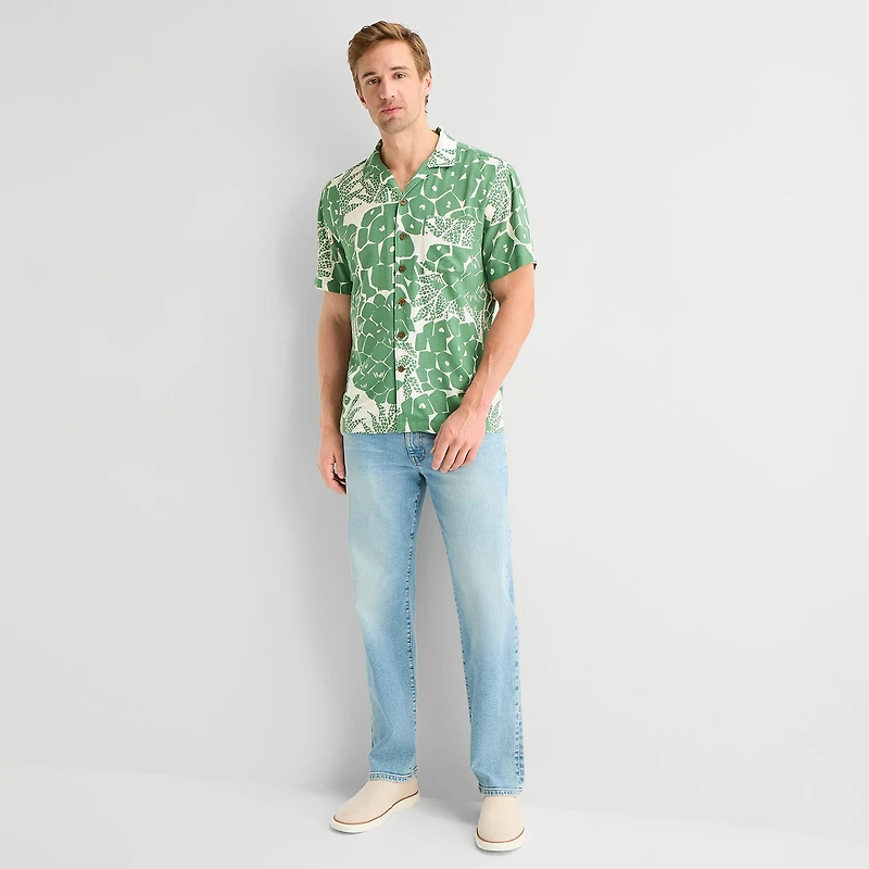 St. John's Bay Mens Short Sleeve Camp Shirt