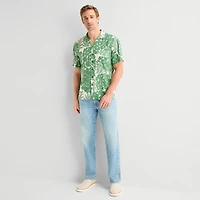 St. John's Bay Mens Short Sleeve Camp Shirt