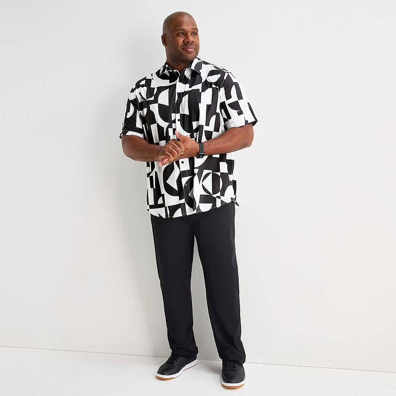 Stylus Mens Short Sleeve Regular Fit Big and Tall Button-Down Shirt