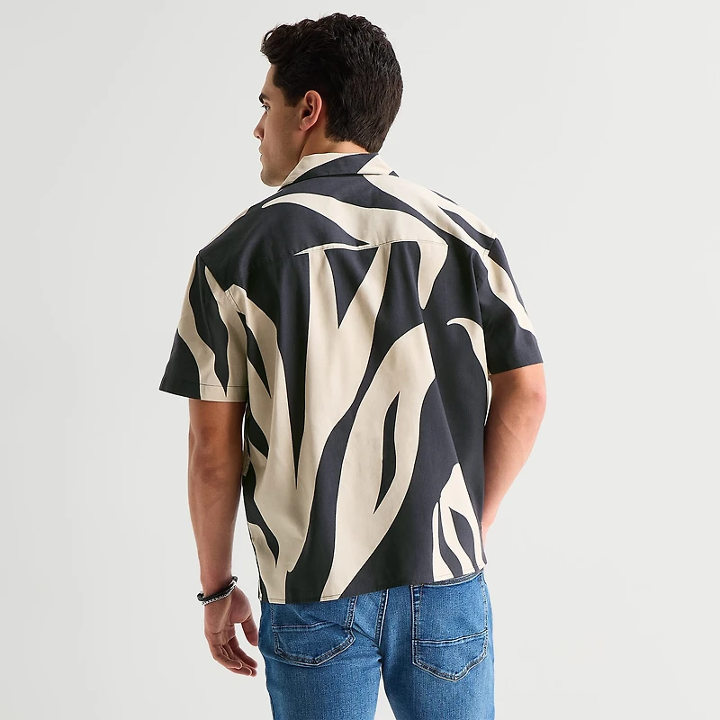 Arizona Mens Short Sleeve Regular Fit Button-Down Shirt