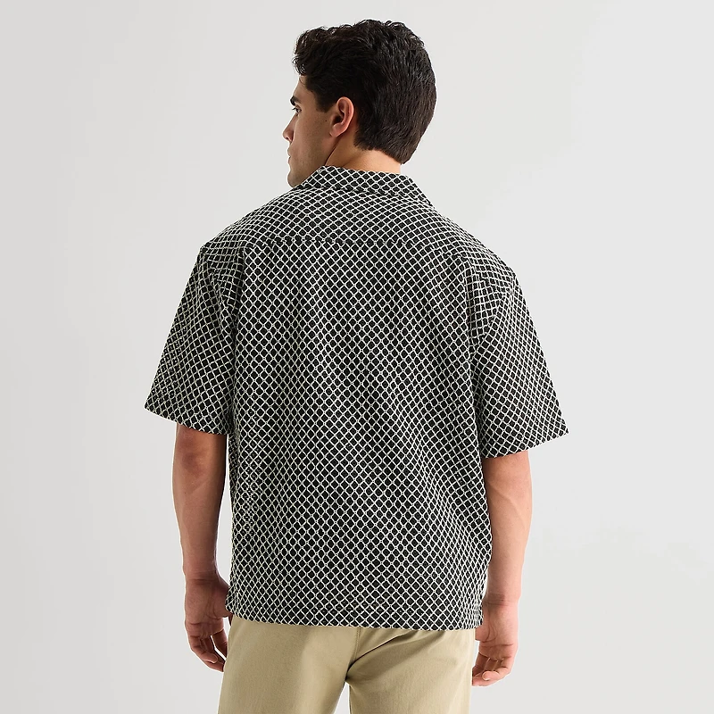 Arizona Mens Short Sleeve Regular Fit Button-Down Shirt