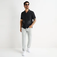 mutual weave Mens Short Sleeve Camp Shirt