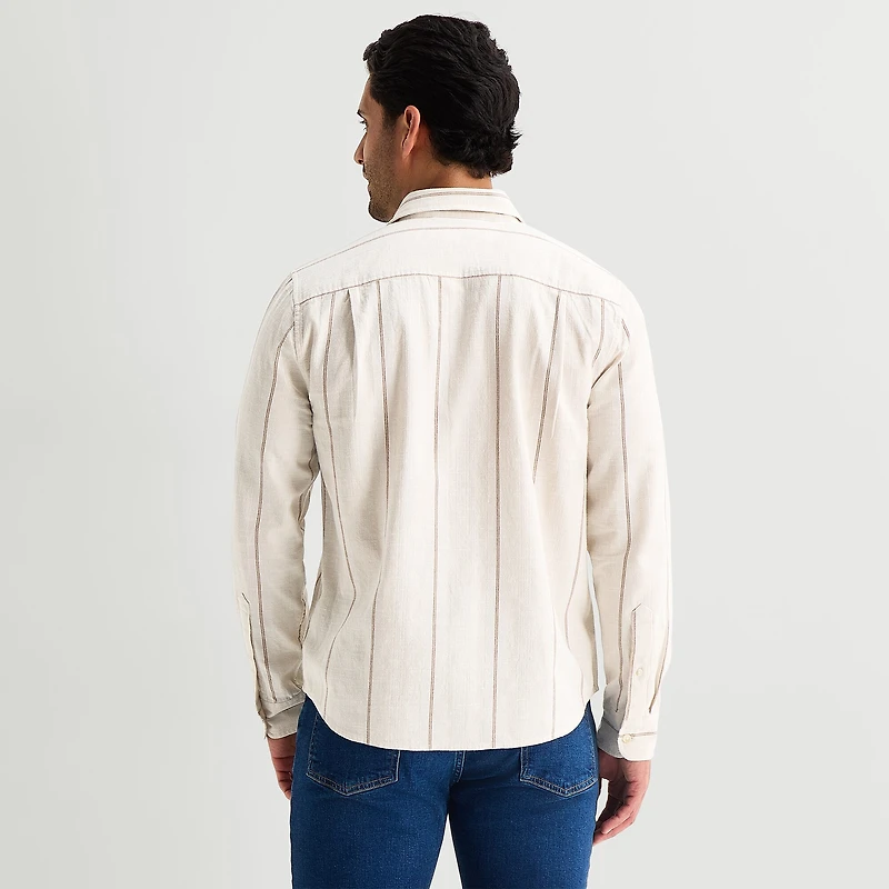 mutual weave Mens Long Sleeve Classic Fit Button-Down Shirt