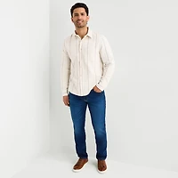 mutual weave Mens Long Sleeve Classic Fit Button-Down Shirt