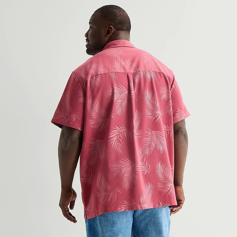 St. John's Bay Button-Down Mens Short Sleeve Big and Tall Camp Shirt