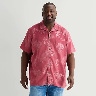 St. John's Bay Button-Down Mens Short Sleeve Big and Tall Camp Shirt