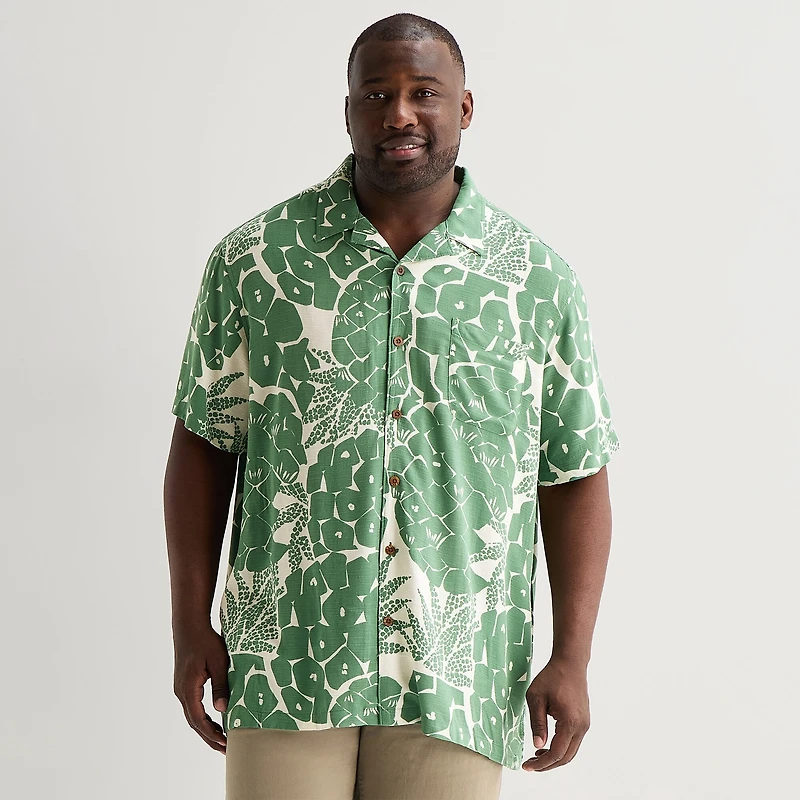 St. John's Bay Button-Down Mens Short Sleeve Big and Tall Camp Shirt