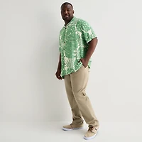 St. John's Bay Button-Down Mens Short Sleeve Big and Tall Camp Shirt