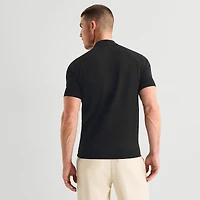 J. Ferrar Mens Mock Neck Short Sleeve Pullover Sweater