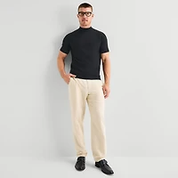 J. Ferrar Mens Mock Neck Short Sleeve Pullover Sweater