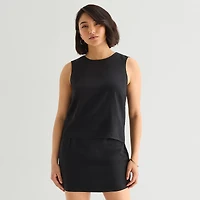a.n.a Linen Womens Round Neck Sleeveless Blouse