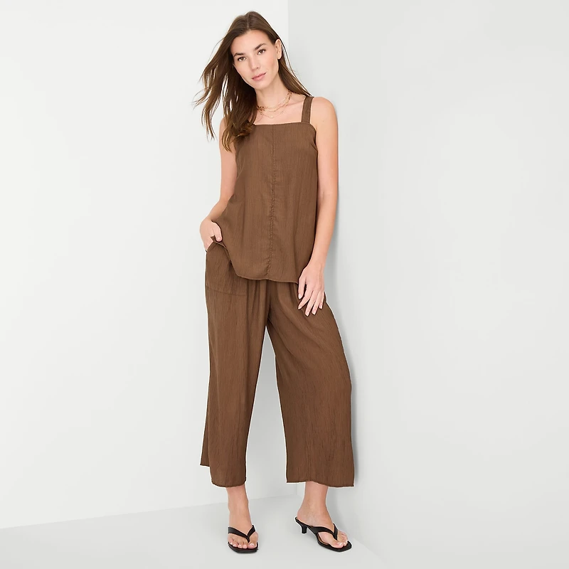 a.n.a Womens Square Neck Sleeveless Tunic Top