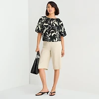 a.n.a Womens Crew Neck Short Sleeve Blouse