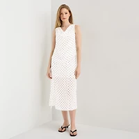 a.n.a Sheer Womens Draped Neck Sleeveless Tank Top