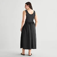 a.n.a Womens Plus U Neck Sleeveless Maxi Dress