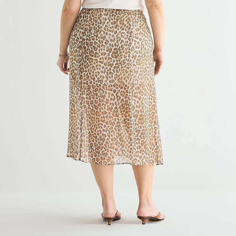 a.n.a Womens Plus Midi Skirt