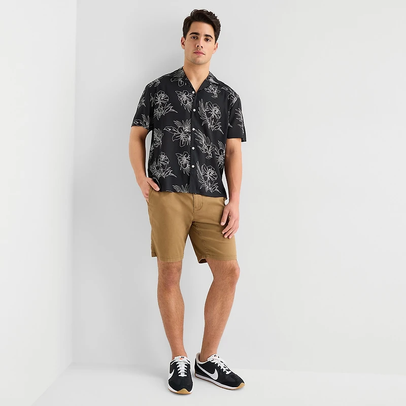 Arizona Mens Short Sleeve Regular Fit Button-Down Shirt