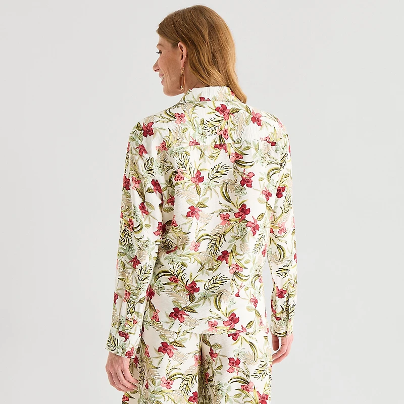 Liz Claiborne Womens Tall Long Sleeve Blouse