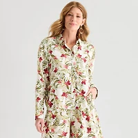 Liz Claiborne Womens Tall Long Sleeve Blouse