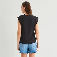 a.n.a Womens Tall Round Neck Sleeveless T-Shirt