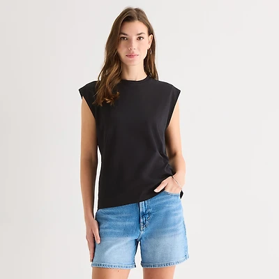 a.n.a Womens Tall Round Neck Sleeveless T-Shirt