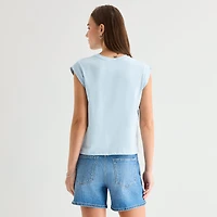 a.n.a Womens Crew Neck Sleeveless Muscle T-Shirt