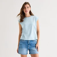a.n.a Womens Crew Neck Sleeveless Muscle T-Shirt