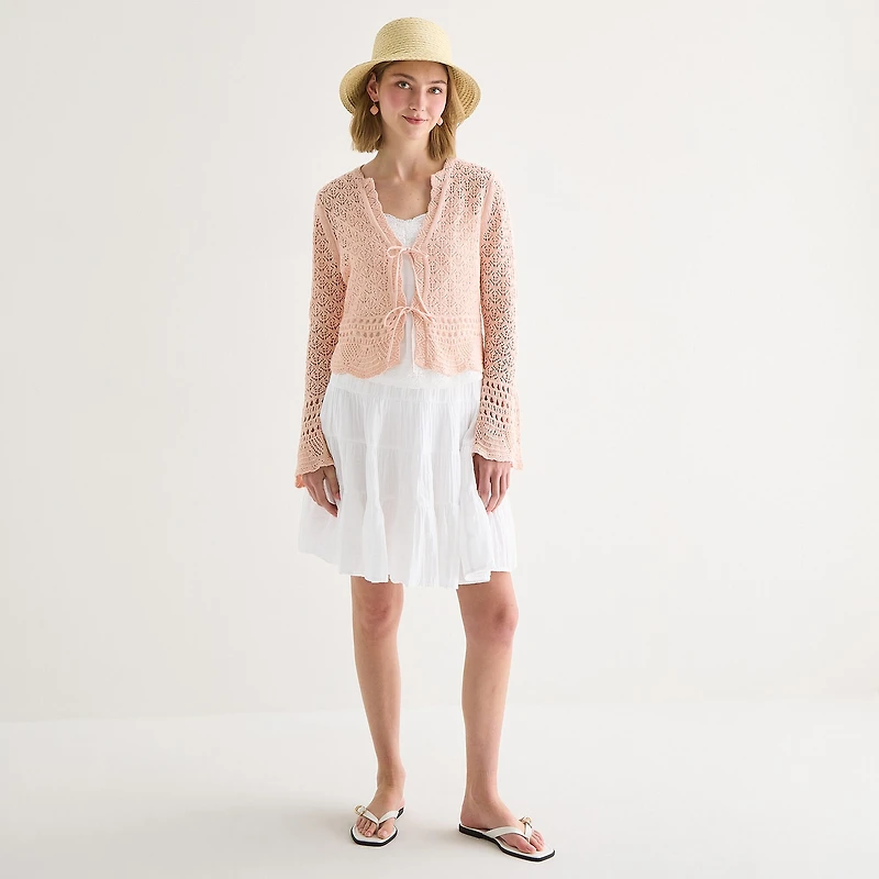 a.n.a Womens V Neck Long Sleeve Tie Cardigan