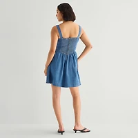 a.n.a Womens Sleeveless Square Neck Drop Waist Dress