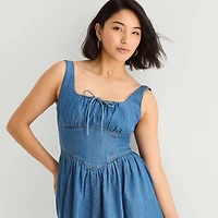 a.n.a Womens Sleeveless Square Neck Drop Waist Dress
