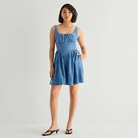 a.n.a Womens Sleeveless Square Neck Drop Waist Dress