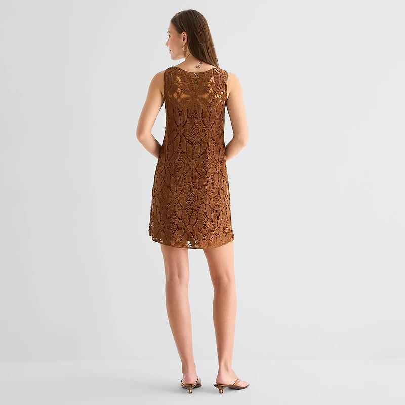 a.n.a Womens Crew Neck Sleeveless A-Line Dress