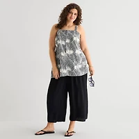 a.n.a Plus Womens Square Neck Sleeveless Tunic Top