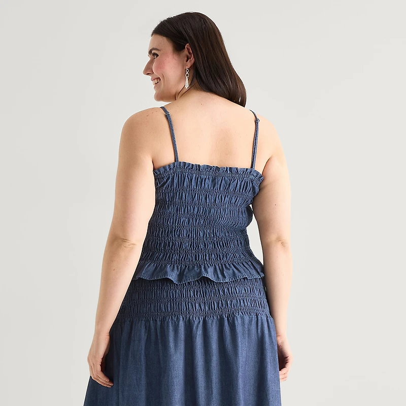 a.n.a Womens Plus Square Neck Sleeveless Tank Top