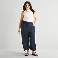 a.n.a Womens Plus Crinkle Harem Pant