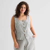a.n.a Womens Plus Square Neck Sleeveless Vest