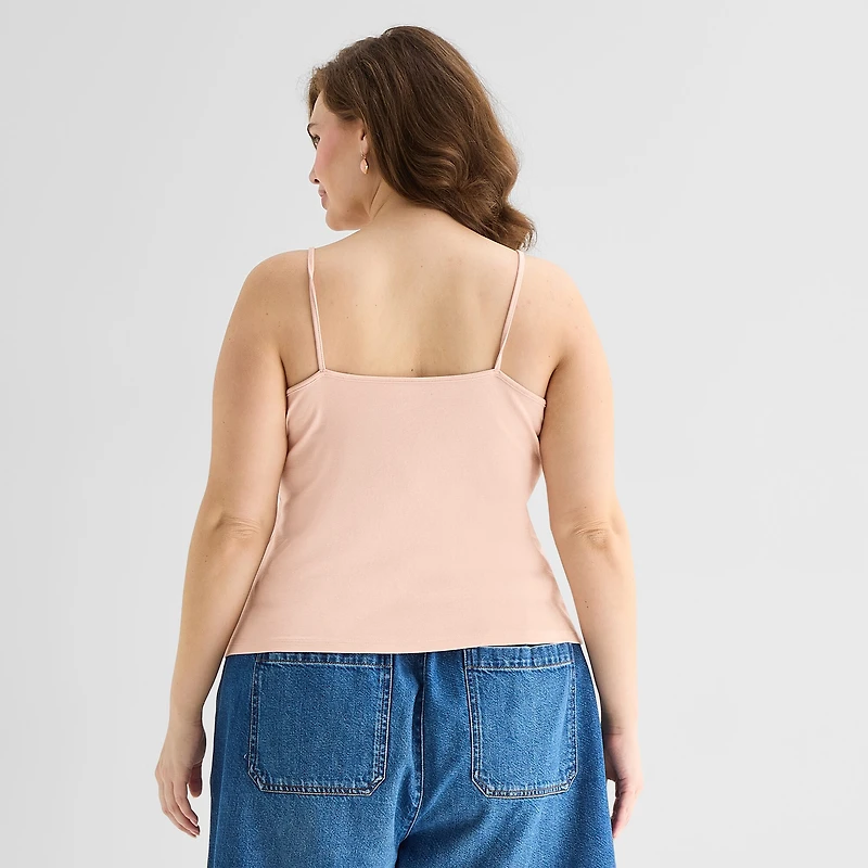 a.n.a Womens Plus V Neck Sleeveless Tank Top