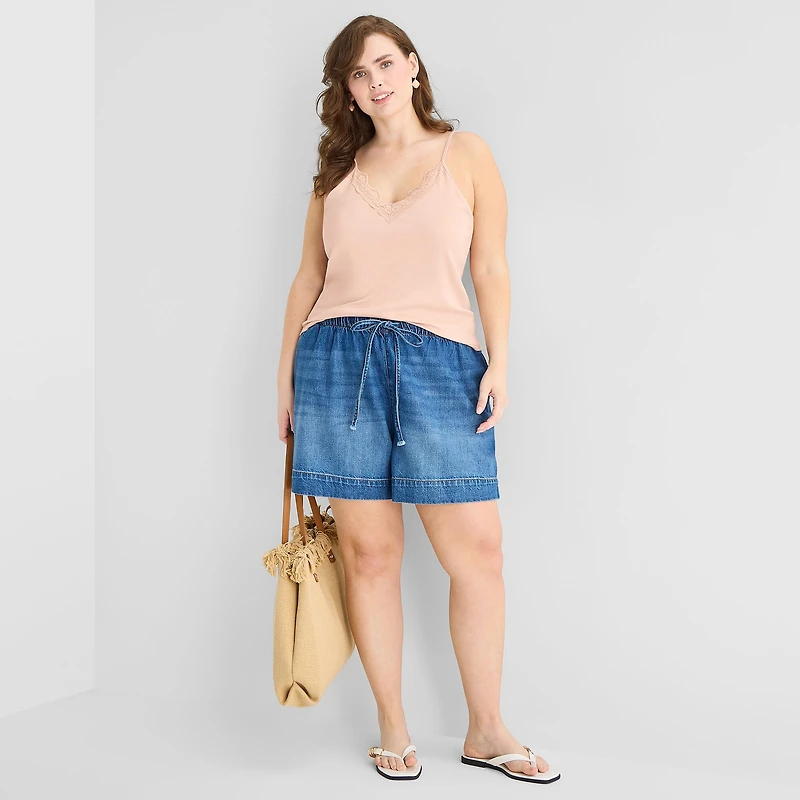 a.n.a Womens Plus V Neck Sleeveless Tank Top